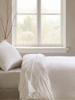 NEW Quince Classic Organic Percale Duvet Cover, Twin (White)